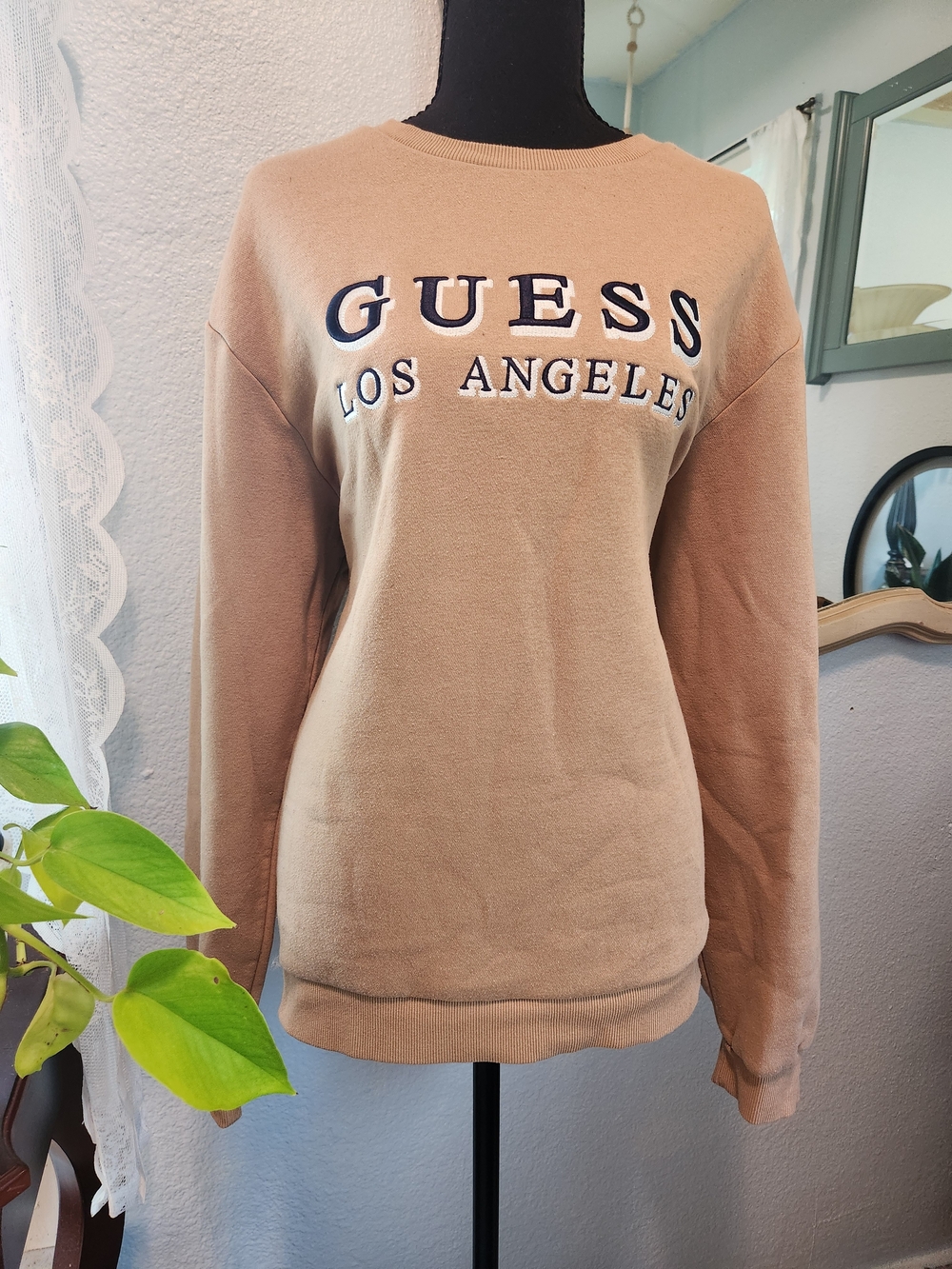 Guess Los Angeles Tan Crewneck Sweatshirt